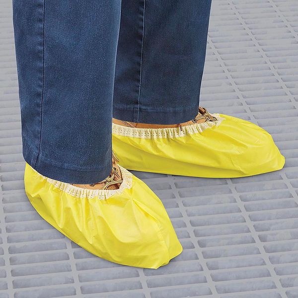 Chemical-Resistant Shoe Covers Size 6-11 , Yellow , 150 Pairs/Case , UL S-23347