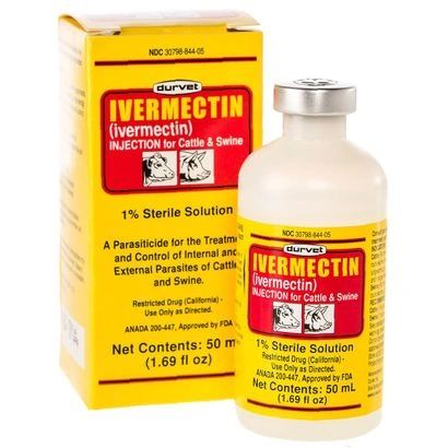 Ivermectin Injection 1% 50ml , Each , Durvet 001-11015