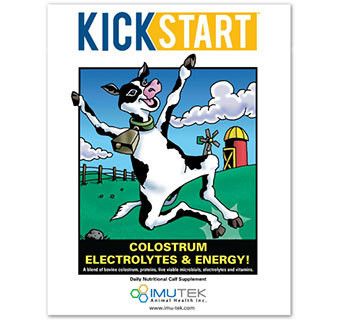 Kick Start Dried First Colostrum + Electrolytes and Energy, 100gm , 12/Case , Durvet 001-6144