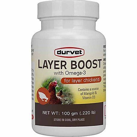 Layer Boost with Omega-3 for Layer Chickens , 100gr, Each 6/Case , Durvet 001-06653