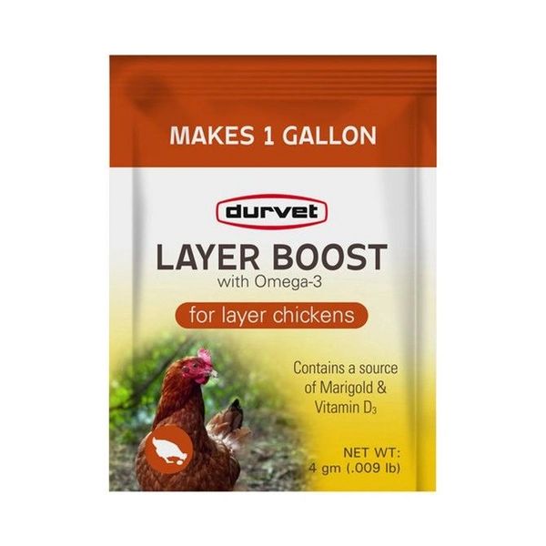 Layer Boost with Omega-3 for Layer Chickens, 4gm , 40/Case , Durvet 001-06654