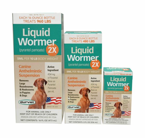 Liquid Wormer 2X Canine Anthelmintic Suspension, 16oz , Each , 12/Case , Durvet 011-1173