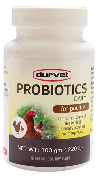 Probiotics Daily for Poultry 100gr , Each , 6/Case , Durvet 001-06659