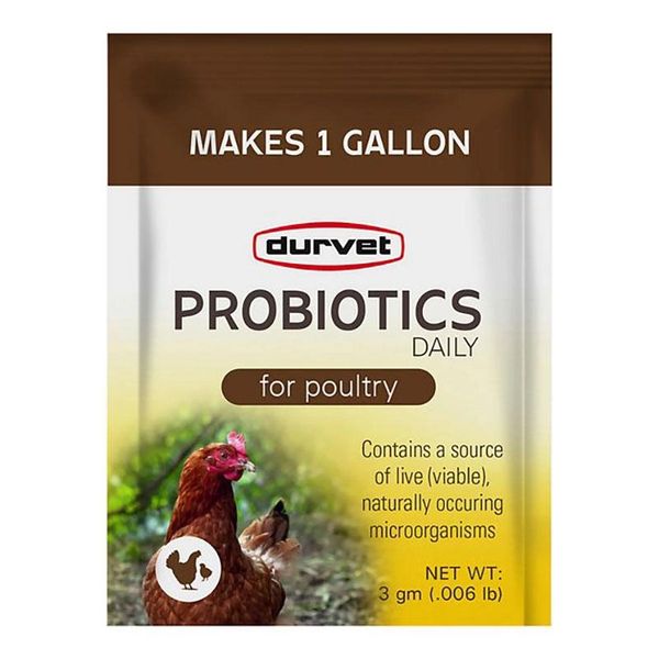 Probiotics Daily for Poultry Single Packets , 5gr, 40/case , Durvet 001-06660