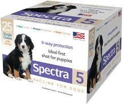 Spectra 5 Vaccine for Dogs (Single Dose with Syringe), Modified Live Virus, 1mL , 25/Box , Durvet 004-1114911