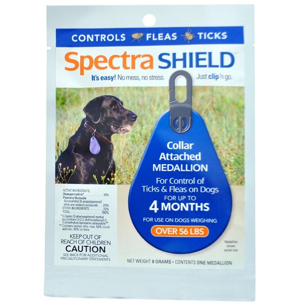 Spectra Shield Flea and Tick Collar Attached Medallion for Dogs Over 56 Pounds , Each , 24/Case , Durvet 011-1139