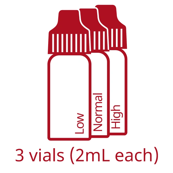 Hemocue WBC Control, Low, Normal & High, 2mL/vial, 1 vial each, 3 vials/bx, Hemocue WBC00S