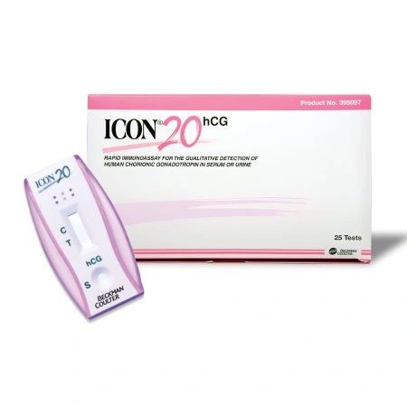 Icon®20 hCG Fertility Test hCG Pregnancy Test Serum / Urine Sample , 20/Box , 100 Tests/Case , Hemocue 395097A