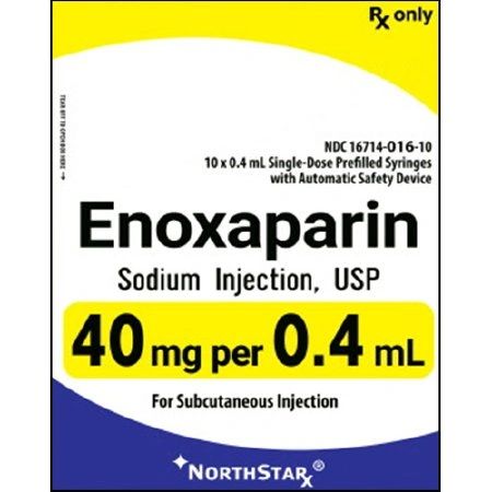 Enoxaparin Sodium, Preservative Free 40 mg / 0.4 mL Injection Prefilled Syringe 0.4 mL, 10/Pack , NorthStar 6714001610