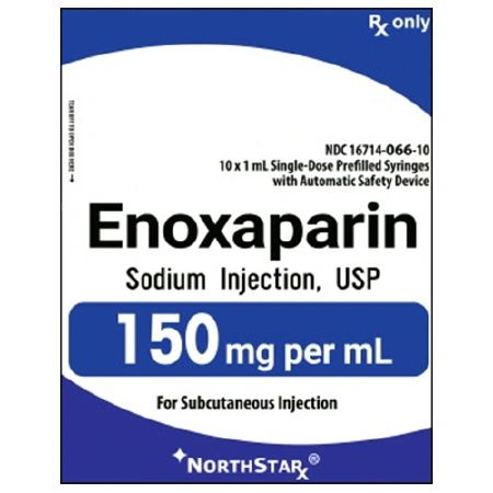 Enoxaparin Sodium, Preservative Free 150 mg / mL Injection Prefilled Syringe 1 mL , 10/Box , NorthStar 6714006610