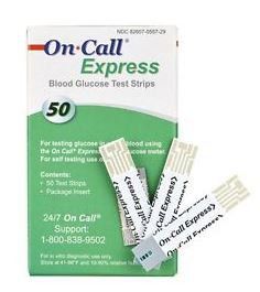 Blood Glucose Test Strips On Call 50 Strips per Box , Each , 12 Box/Case , No Coding Required For On Call Glucose Meters , Acon 755729