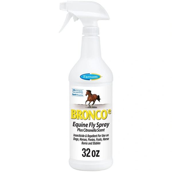 Bronco-E Equine Fly Spray, Plus Citronella Scent, 32oz, Each , 12/Case , Farnam 100502328