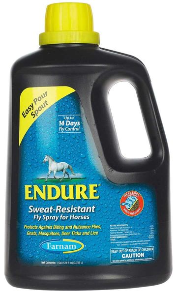 Endure Sweat Resistant Fly Spray for Horses, Easy Pour Spout Refill, 1 Gallon , Farnam 100526253