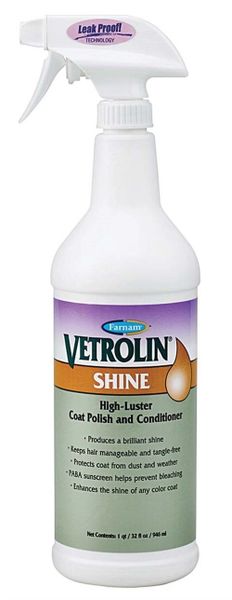 Vetrolin Shine High-Luster Coat Polish and Conditioner Spray, 32oz , Each ,12/Case , Farnam 80307