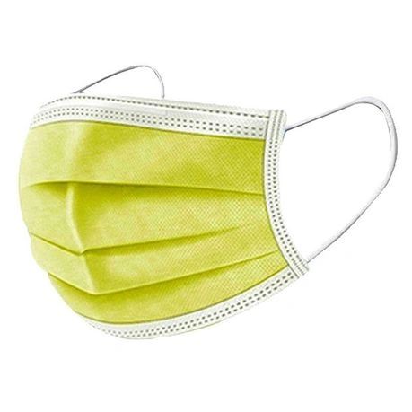 Procedure Mask ASTM Level 1 Yellow Not Made From Natural Rubber Latex 50/Box , Yellow , HS 1042849