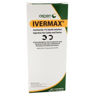 Ivermax Injectable 1% 500 ml , ASPEN VET 18262184