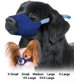 Quick Dog Muzzle, Blue Body Color Coded Strap, X-Small - 3X-Large , 1 Set , Furry Footed Friends MS-07-CC