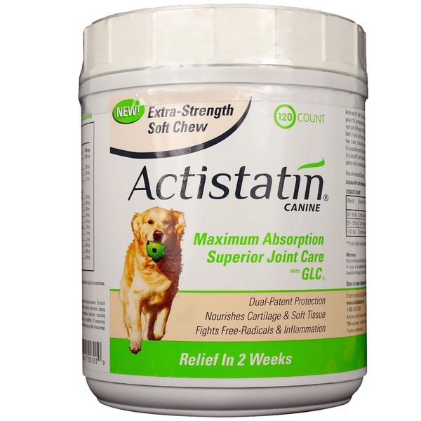 Actistatin Canine (Large Dog) Maximum Absorption / Superior Joint Care, 120 Extra Strength Soft Chews , GLC Direct 838471007019