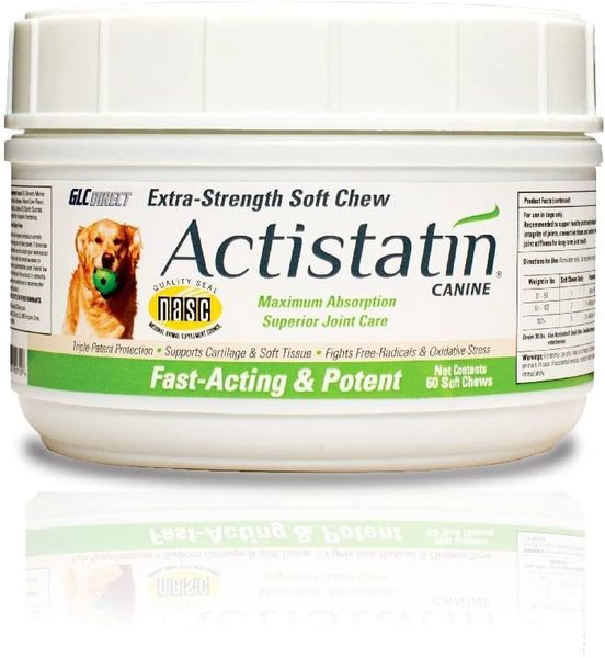 Actistatin Canine (Large Dog) Maximum Absorption / Superior Joint Care, 60 Extra Strength Soft Chews , GLC Direct 83847100702