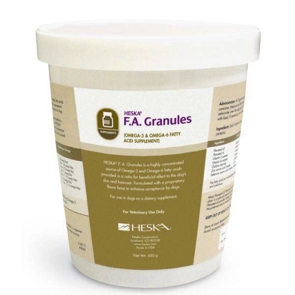 F.A. Granules (Omega-3 and Omega-6 Fatty Acid Supplement), 450gm , Heska 908301