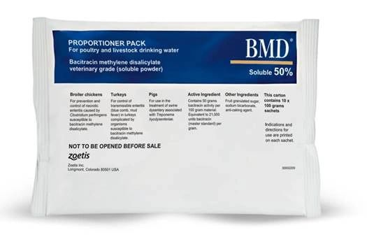 BMD Soluble (Bacitracin Methylene Disalicylate Soluble Powder), 4.1oz , Each , Huvepharma 10006716