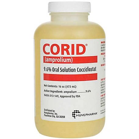 Corid (Amprolium) 9.6% Oral Solution, 16oz , Huvepharma 66970