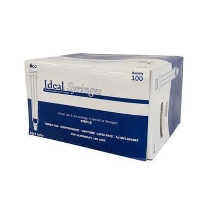 Ideal Syringes 6 cc Luer Slip, Soft Packed, 100/Box1000/Case ,IDEAL INSTRUMENTS 9110