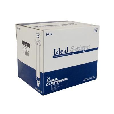 Ideal Syringes 20 cc Luer Slip, Soft Packed, 50/Box , 500/Case , IDEAL INSTRUMENTS 9130