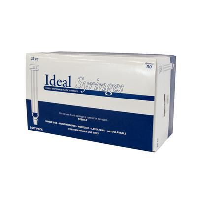 Ideal Syringes 35 cc Luer Slip, Soft Packed, 50/Box , 500/Case , IDEAL INSTRUMENTS 9140