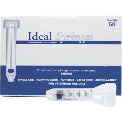 Ideal Disposable Syringes 6 cc, Luer Slip, Hard Packed, 50/Box , 500/Case , IDEAL INSTRUMENTS 8881