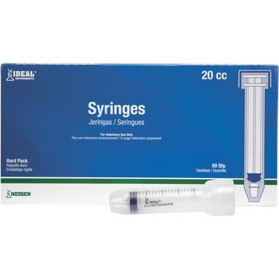 Ideal Disposable Syringes 20 cc, Luer Slip, Hard Packed, 50/Box ,500/Case , IDEAL INSTRUMENTS 8889