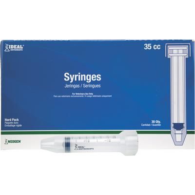 Ideal Disposable Syringes 35 cc, Luer Slip, Hard Packed, 30/Pkg , 300/Case , NEOGEN 8891