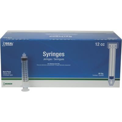 Ideal Disposable Syringes 12 cc, Luer Lock, Hard Packed, 80/Box, 800/Case , NEOGEN 8885