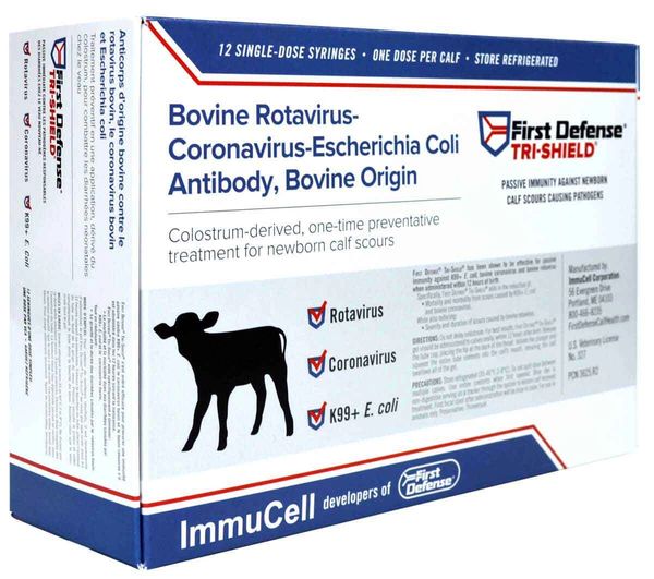 First Defense Tri-Shield One-Time Preventative Treatment for Newborn Calf Scours, 30gm, ImmuCell 7515