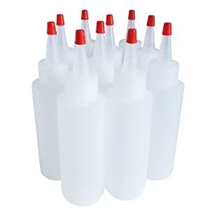 Plastic Bottle with Yorker Spout, Red Tip, 8oz , 50/Case , Industrial Container B304L413