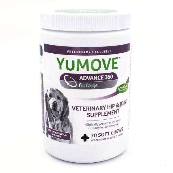 YuMOVE Advance 360 Hip and Joint Supplement for Large Dogs, 70 Soft Chews , Lintbells 69005