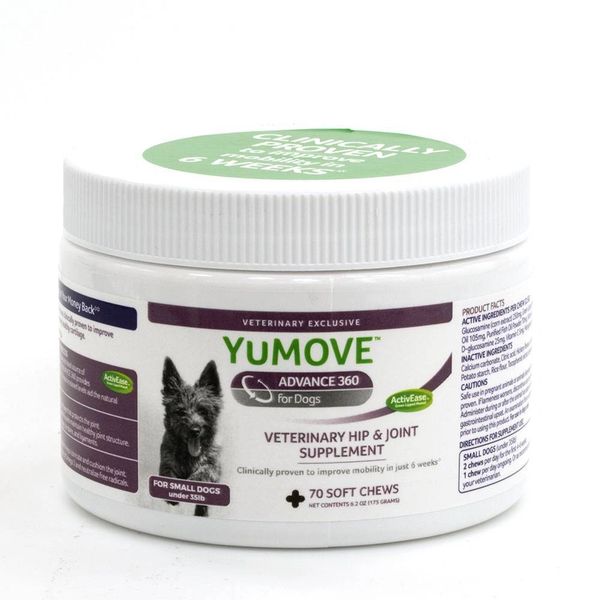 YuMOVE Advance 360 Hip and Joint Supplement for Small Dogs, 70 Soft Chews , Lintbells 69003