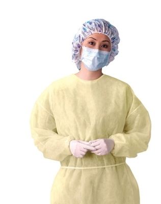 Medline Disposable SMS Lightweight Cover Gowns with Full Back Yellow , 2X-Large , 50/Case , Medline NON27236LT2XL