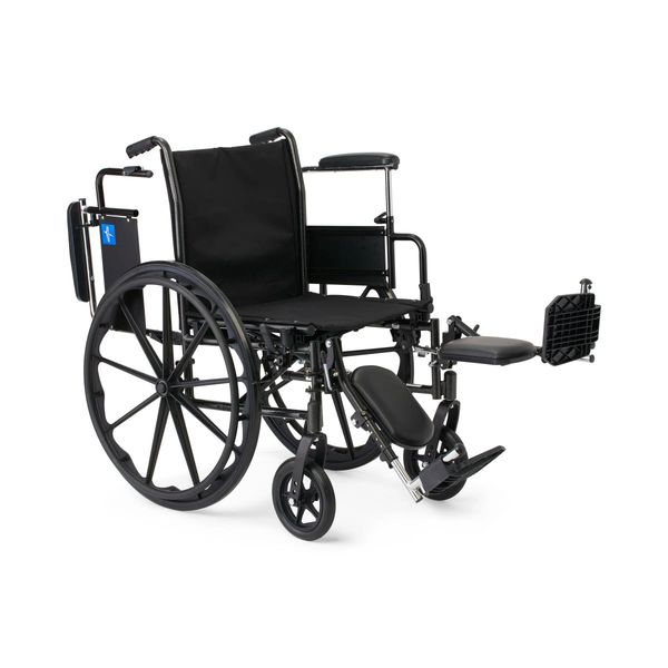 K3 Guardian 16" Wide Wheelchair with Height-Adjustable Desk-Length Arms and Elevating Leg Rests , Medline K3166N34E