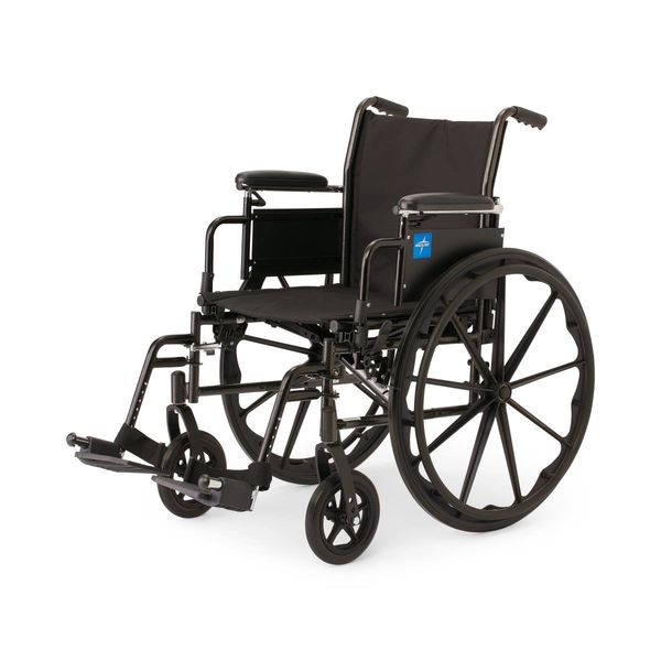 K3 Guardian 16" Wide Wheelchair with Height-Adjustable Desk-Length Arms and Swing-Away Footrests , Medline K3166N34S