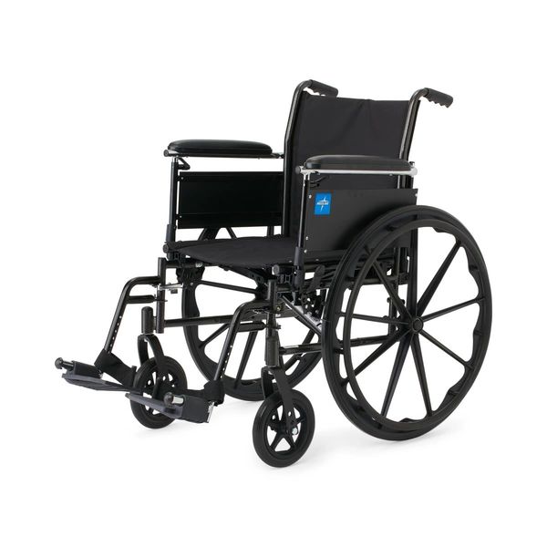 K3 Guardian 18" Wide Wheelchair with Height-Adjustable Full-Length Arms and Swing-Away Footrests , Medline K3186N44S