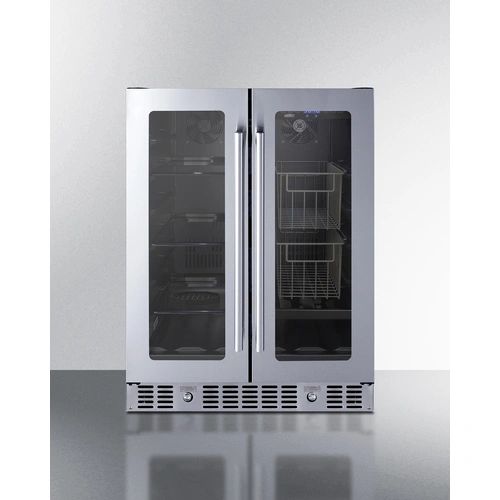 24" Built-In Dual-Zone Produce Refrigerator, ADA Compliant , Summit ALFD24WBVCSSPANTRY
