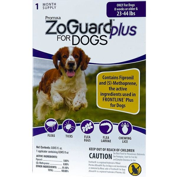 ZoGuard Plus for Dogs 23 to 44 Pounds, Purple Label (3 Dose) , Promika 011-511103