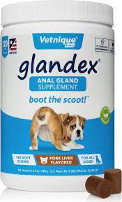 Glandex Anal Gland Support for Dogs, Pork Liver Flavor, 120 Soft Chews , Each Pack , 24 Pack/Case , Vetnique Labs GSCP120-50313