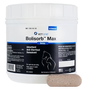 Bolisorb Max Bolus 20gm, Absorbent Anti-Diarrheal Demulcent, 50 Count , Each , 6 Packs/Case , Vetone 41910509