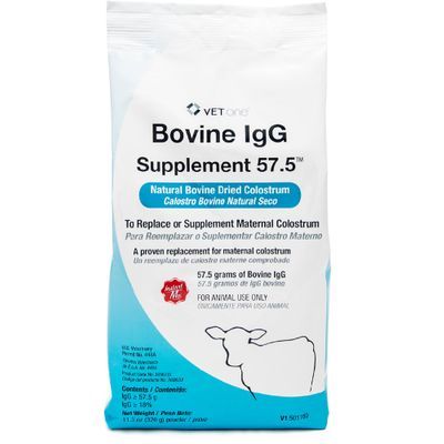 Bovine IgG Supplement 57.5 Natural Bovine Dried Colostrum, 320gm ,Each , 25/Case , Vetone X0101