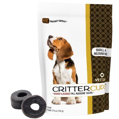 CritterCups Pill Masking Treats for Small and Medium Dogs, Bacon Flavor, 3.7oz , Each , 10/Case , Vetone MWI-970