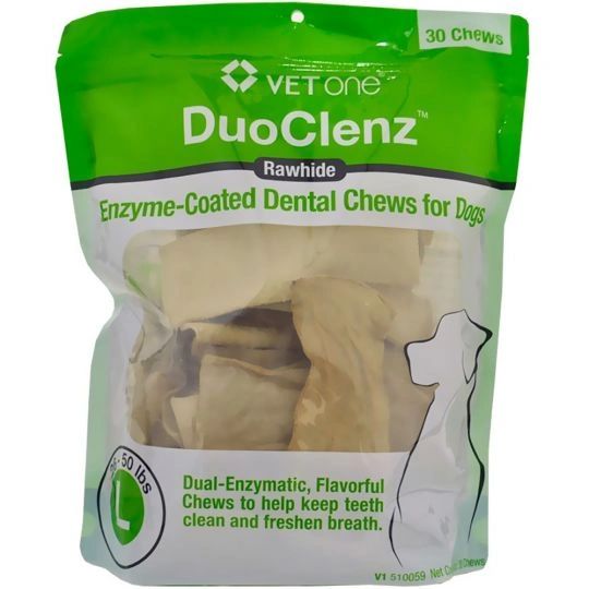 DuoClenz Rawhide, Enzyme-Coated Dental Chews for Dogs, Large, 30 Count , Each , 6/Case , Vetone CLE06330MW