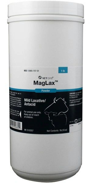 MagLax Powder, Mild Laxative / Antacid for Cattle, 1lb , Each ,12/Case , Vetone 510207