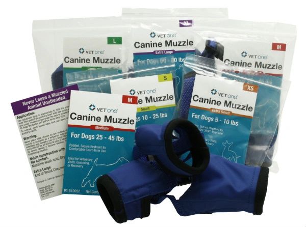 Nylon Padded Canine Muzzle Starter Kit, Set of 5 (X-Small - X-Large), Vetone 610055